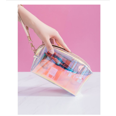 Tas Make Up Pouch Make Up / Transparan Travel Bag Pouch Kosmetik Transparan PVC Anti Air