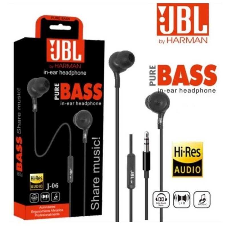 Handfree JL J-06 Hi-Res Audio Handfree JL J-06 Suara Bass Packing Import