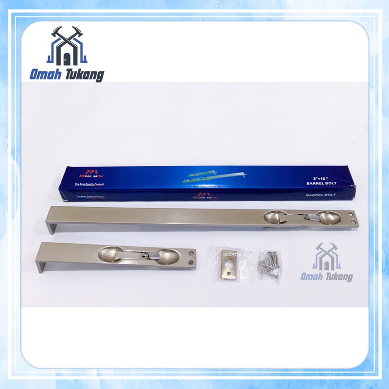 1 SET Grendel Tanam Pintu Kupu Tarung Flush Bolt MULLER Aluminium 8” + 16”