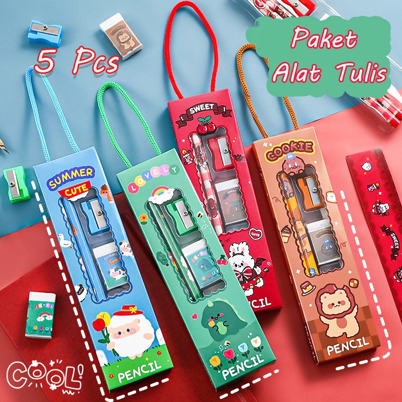 

Paket Alat Tulis Pensil Penghapus Rautan Penggaris Pencil Untuk Sekolah TK SD Paket Pensil HB