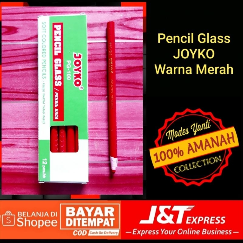 

Pensil glass joyko - warna merah