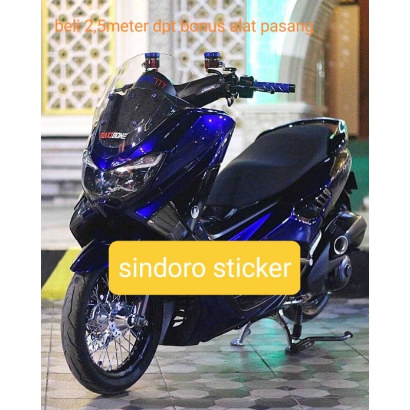 Sticker Motor Hitam Lembayung biru Skotlet monlight Blue Seticker Motor Hitam Lembayung Biru