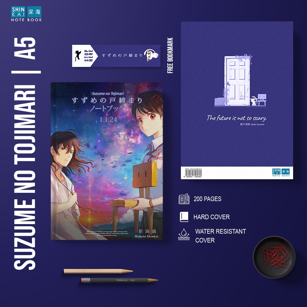 

Notebook Anime Suzume No Tojimari | Shinkai Notebook | Buku Tulis | Notepad | Notebook A5