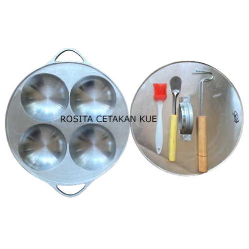 Rosita Cetakan Kue Serabi Kinca Solo Apem Selong Khamir Dorayaki 10.5cm 4 Lubang