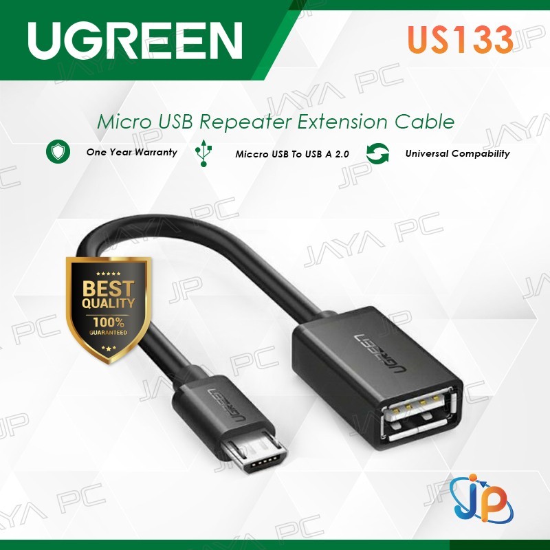 UGreen US133 Extension Cable Adapter Micro USB To USB A 2.0 Female