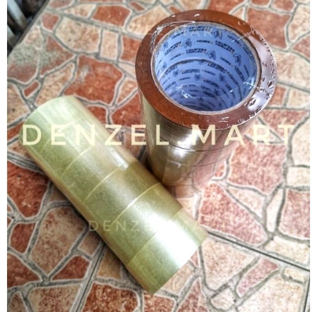 

Lakban 2 inci 45 mm x 90 yard per roll isi 6pcs bening coklat murah