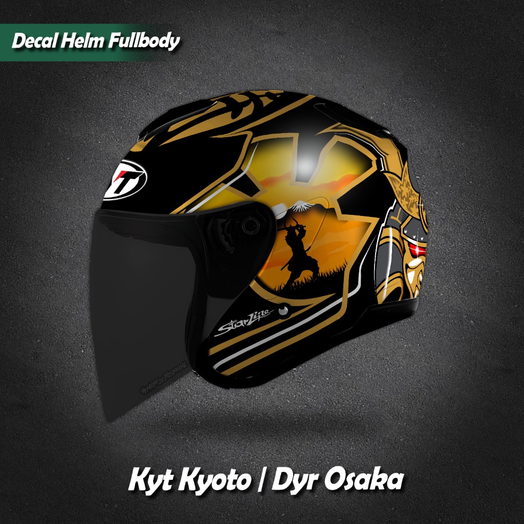 Decal helm kyt kyoto dyr stiker decal samurai lite pedrosa