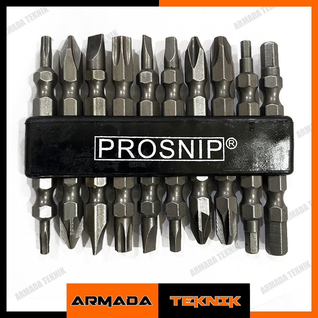 Mata Obeng Angin Kombinasi 10 Pcs - Bit Set 10 Pcs - Mata Obeng Set Prosnip