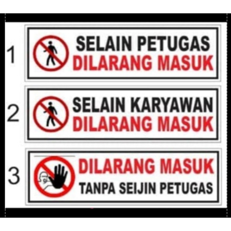 

Stiker sign K3 LABEL DILARANG MASUK/sticker dinding/kaca/pintu.30x10cm