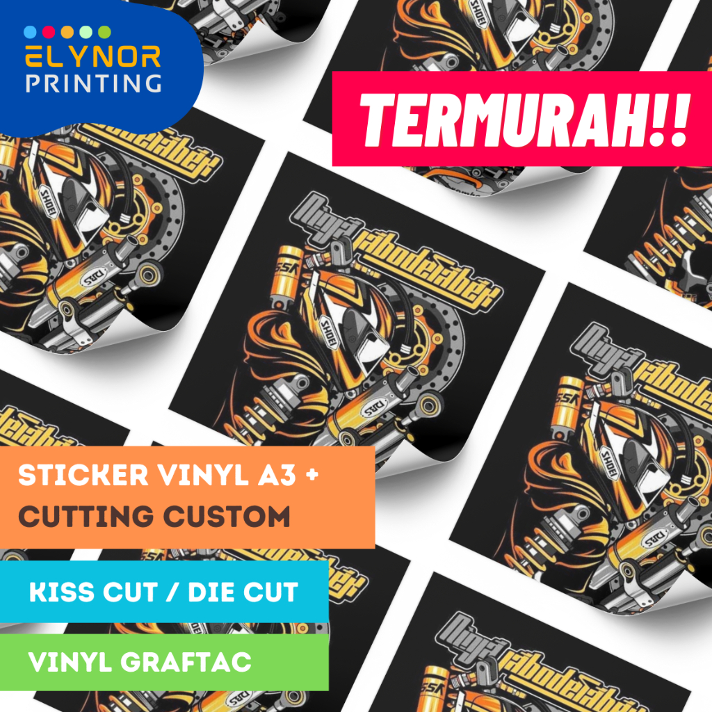 Cetak Sticker Vinyl A3+ Cutting | Cetak Stiker Label A3+ | Cetak Stiker A3