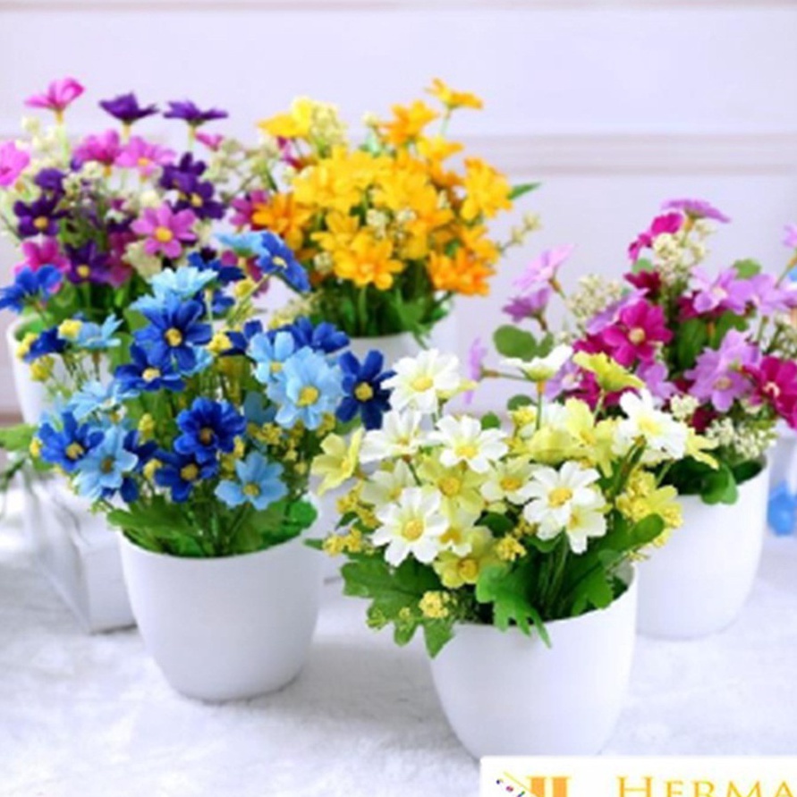 Penjualan TerbaikCOD HC Ornamen Pot Tanaman Bunga seruni Dekorasi Tanaman Hias Tanaman Plastik Pot B