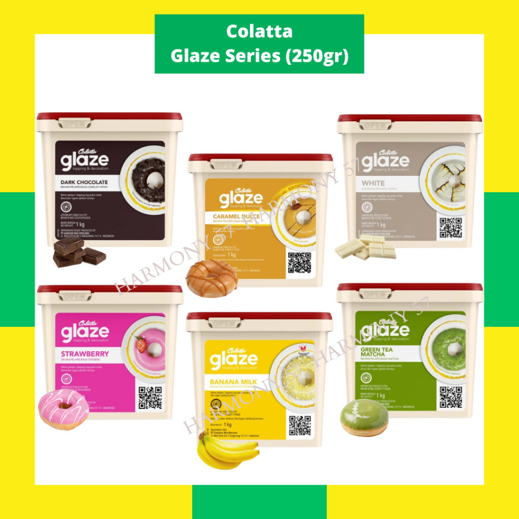 

DIP GLAZE COLATTA 250GR - TOPPING DONAT GLAZE COLLATA - TOPING PISANG COKLAT NUGGET - SAUS COKLAT WARNA WARNI