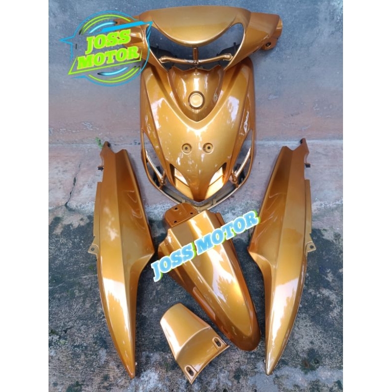 Cover body ful set bodi halus Yamaha Mio smile Mio senyum warna kuning emas gold