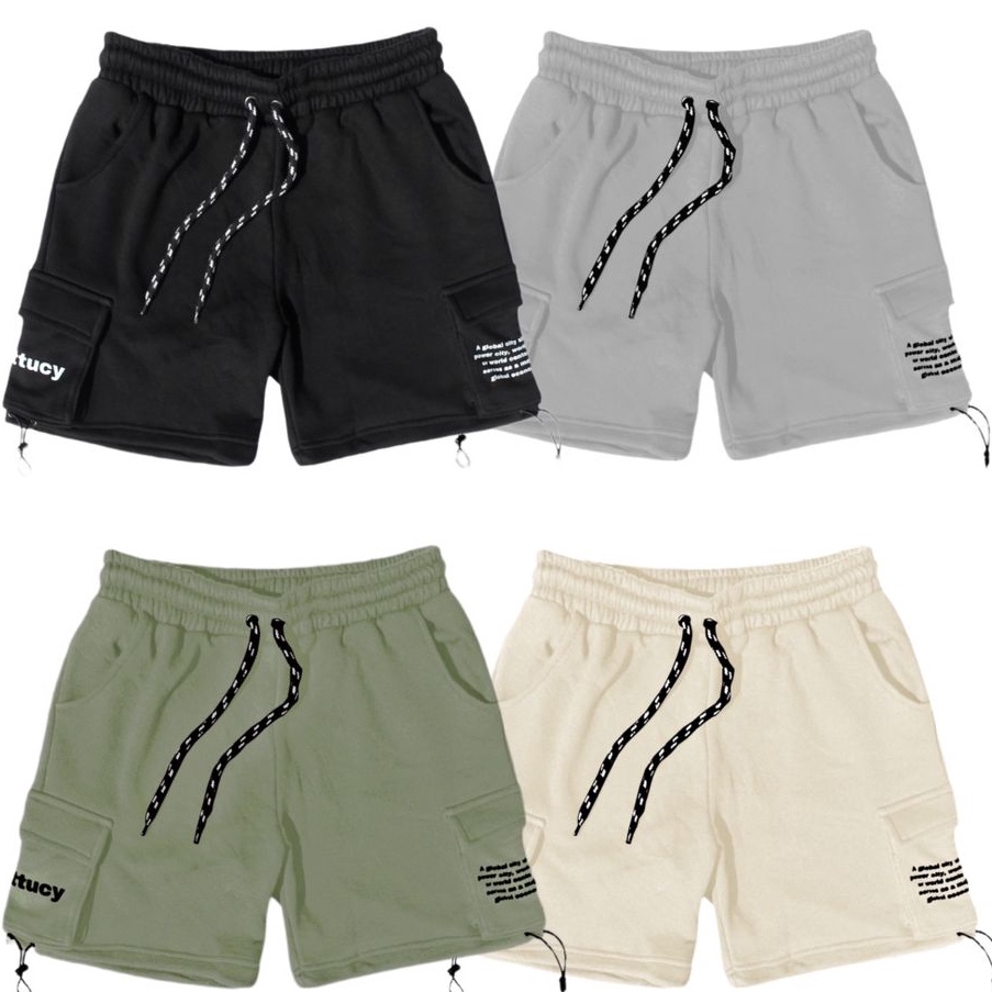 Promo KodeY4k4J Celana Pendek Cargo Bahan Fleece  Celana Pendek  Celana Cargo  Celana Pria Wanita  C