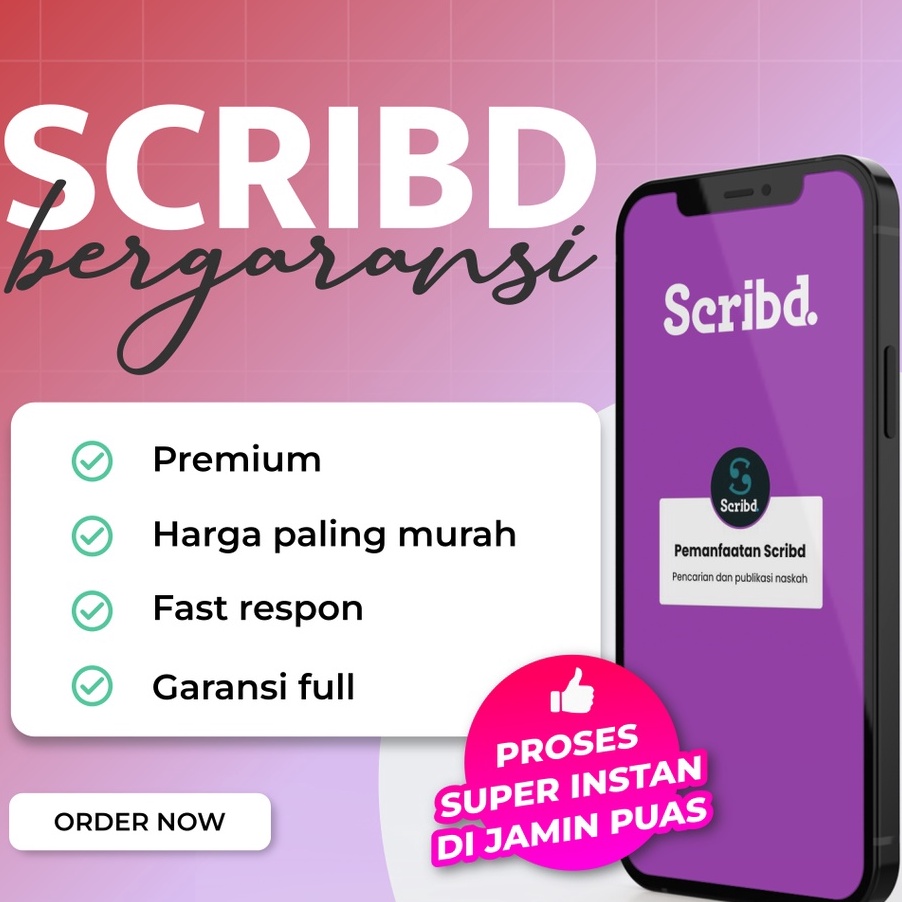 MEGA SALE Scribd  Scribd Lifetime  Scribd 1 Tahun  Scribd unlimited  scribd sharing  scribd privat  