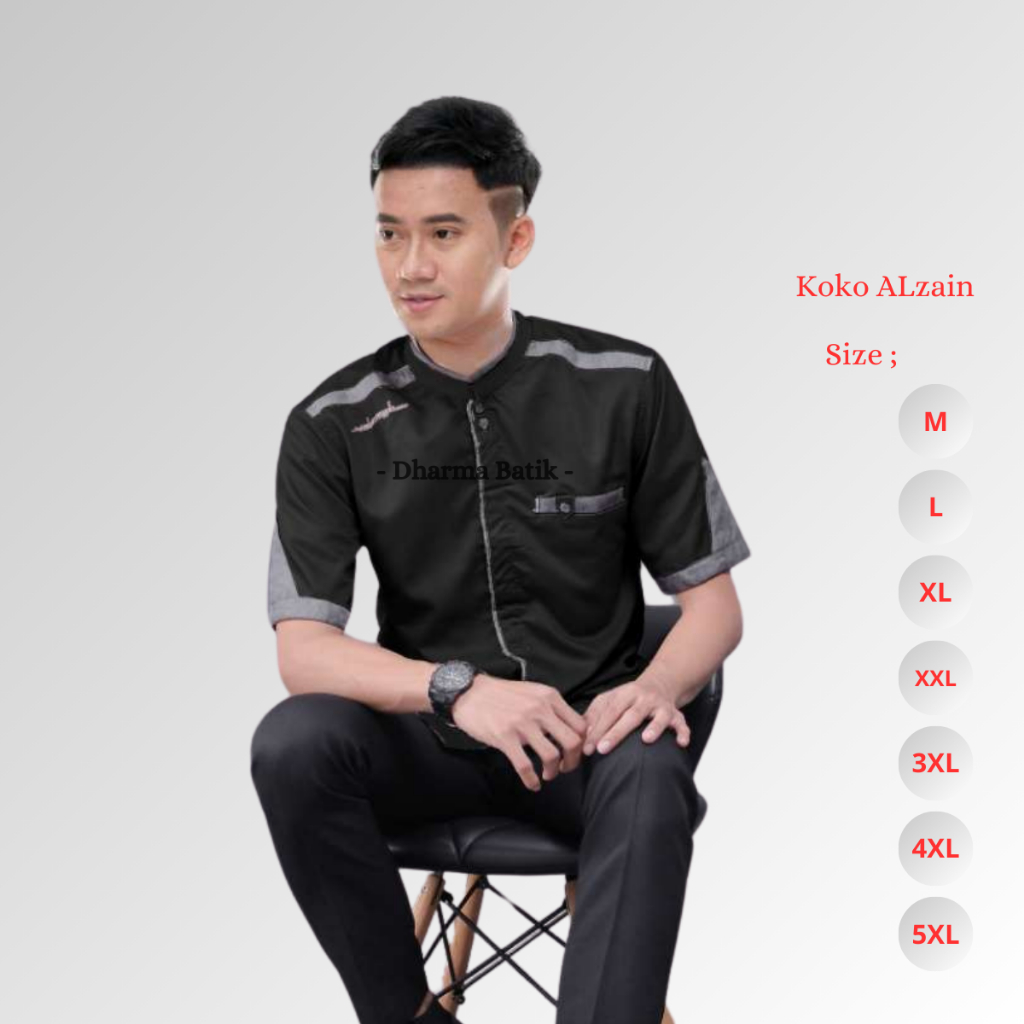 Baju Koko Jumbo Pria Size Lengan Pendek M L XL XXL XXXL XXXXL XXXXXL Batik Dharma Motif Yisunsin