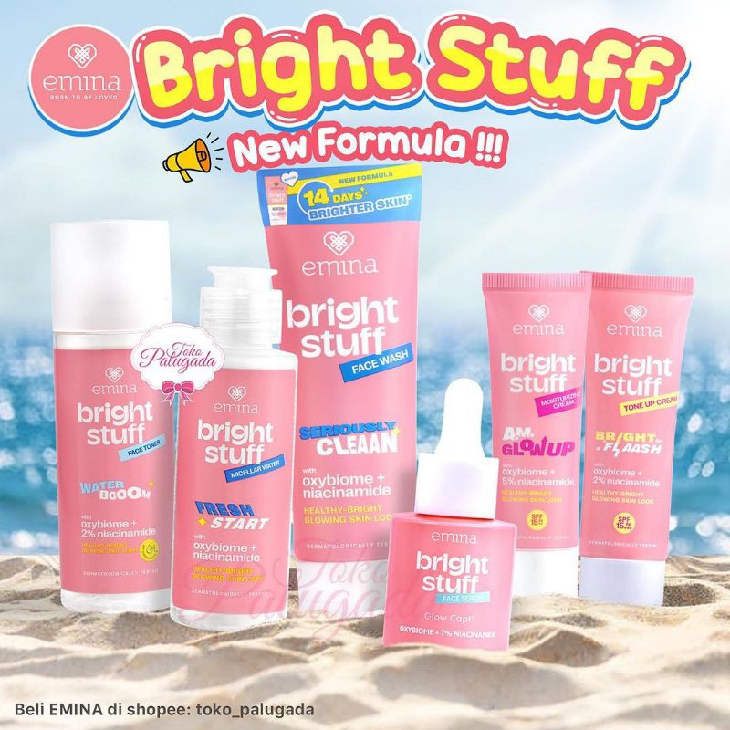 EMINA Bright Stuff Paket Skincare Remaja 1 Set / Paket Pencerah 1 Set Pemula / Skincare pemula