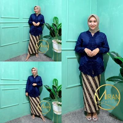 Miran Collection - Kebaya Wisuda Modern Hijab Encim Bordir Premium Untuk Remaja dan Dewasa Model Terbaru Atasan Tradisional Betawi