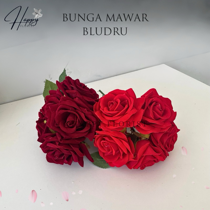 BUNGA MAWAR BLUDRU JUMBO/BUNGA BUCKET MAWAR BLUDRU/MAWAR BLUDRU DEKORASI (KN-21)