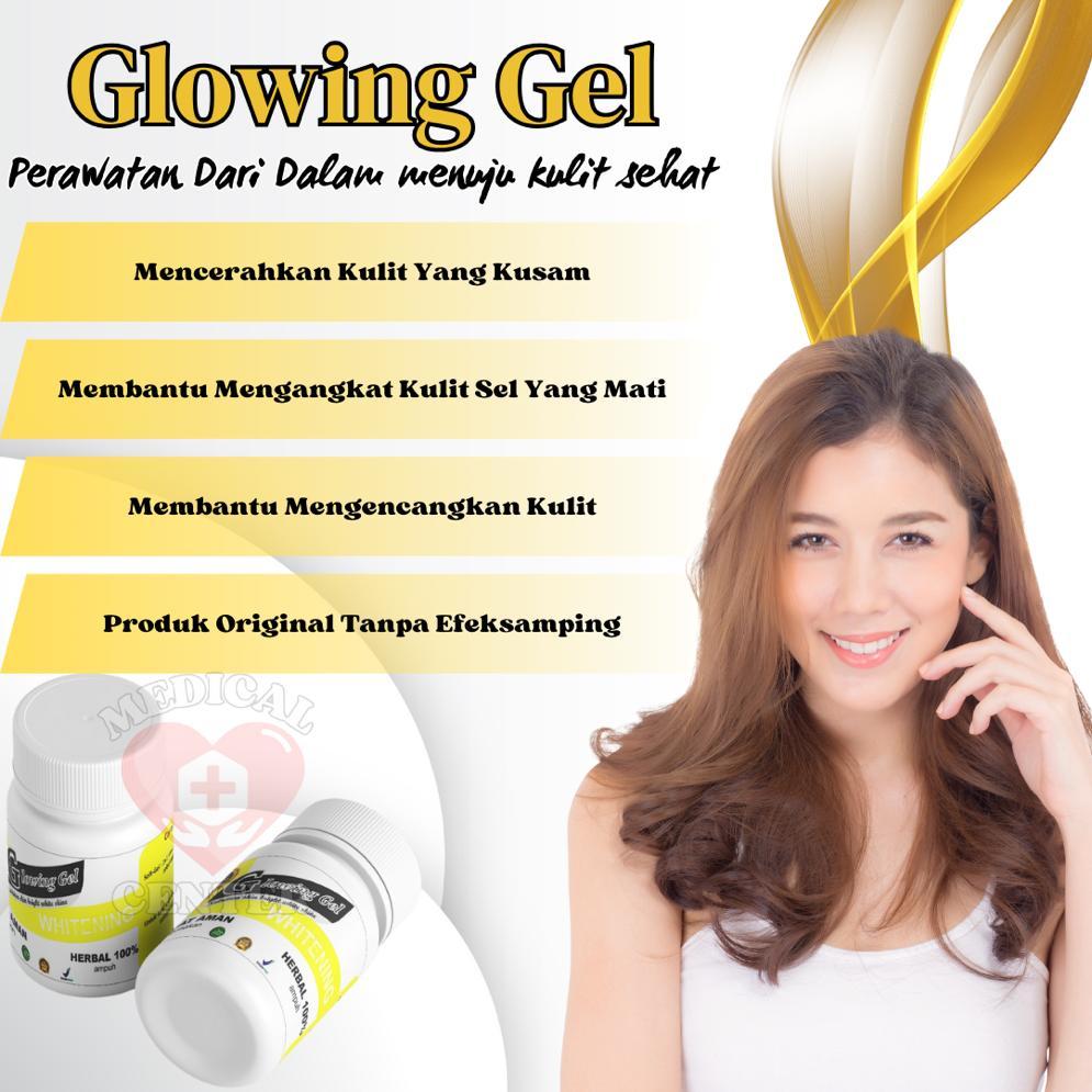 (COD TERLARIS) GLOWING GEL Suplemen Pemutih Kulit Seluruh Tubuh FREE SUSU/ suplemen pemutih BPOM dan