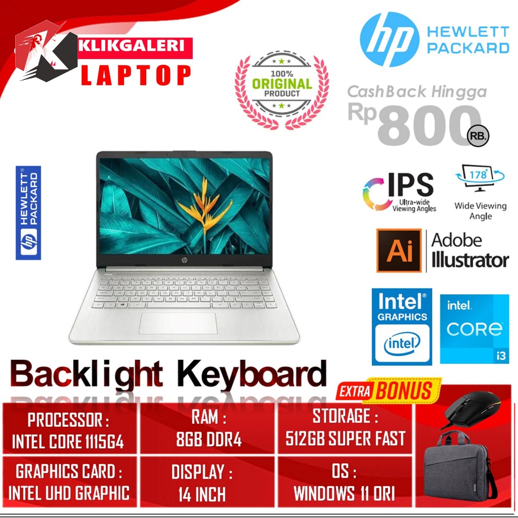 HP 14S  INTEL I3 1115G4 RAM 20GB 512GB 14" FHD WIN11HOME