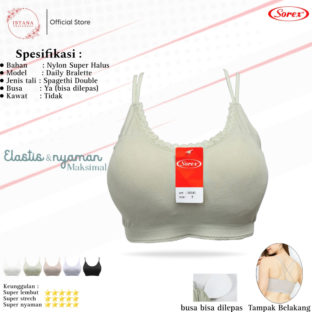 BRALET BRA SOREX BH FASHION TALI SILANG BUSA PREMIUM