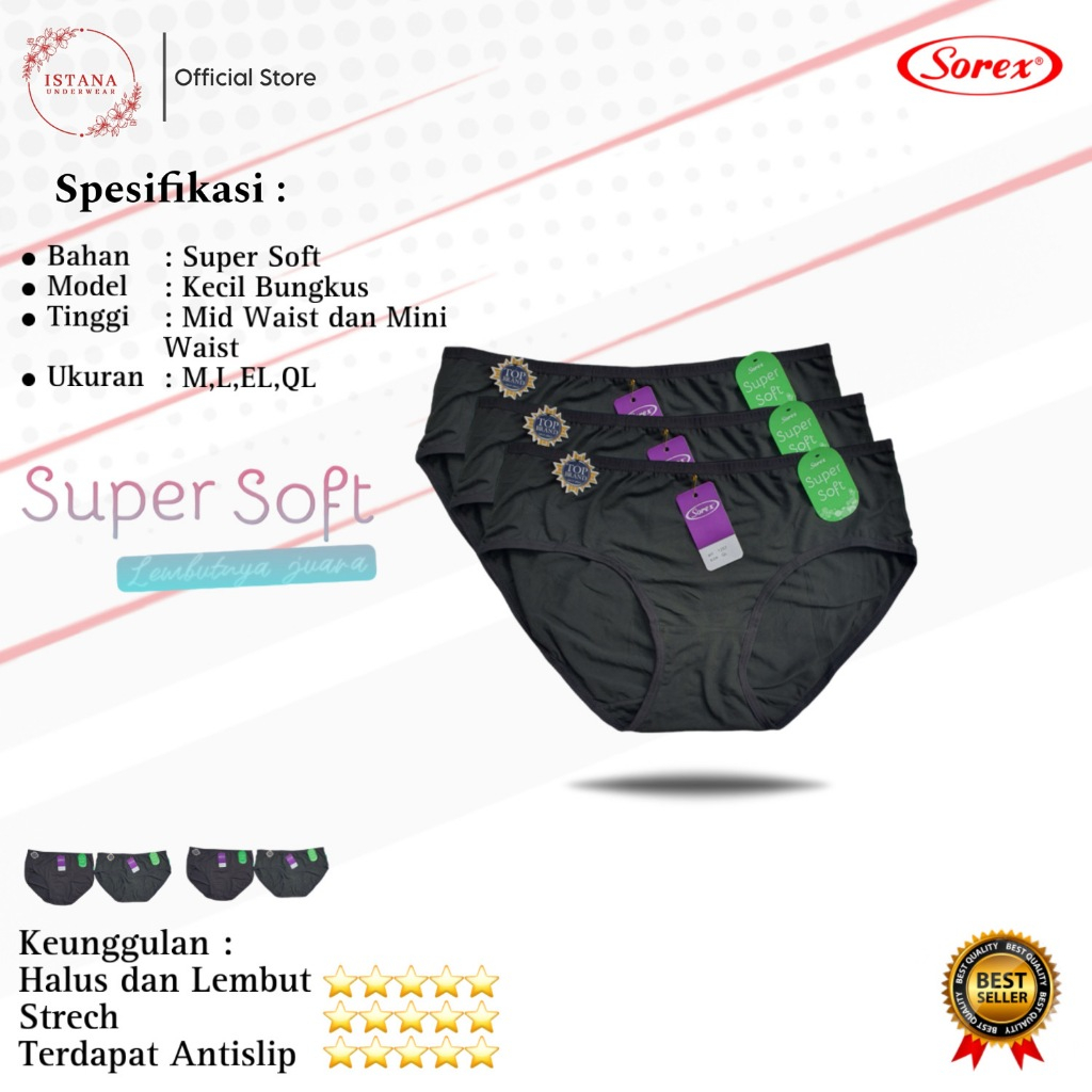 Cd Celana Dalam SOREX 1239 khusus WARNA HITAM / CD SOREX 1257 KHUSUS WARNA HITAM