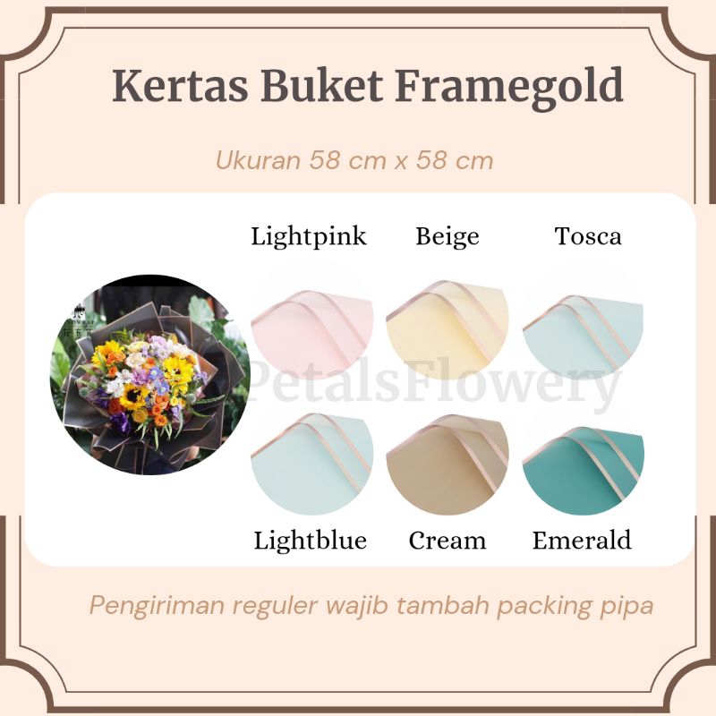 

FREE PACKING Kertas Cellophane Motif Frame Gold A