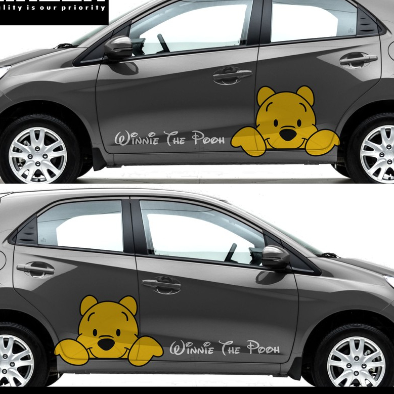 CUTTING STICKER MOBIL WINNIE THE POOH STIKER MOBIL BRIO AGYA AYLA LUCU KEREN