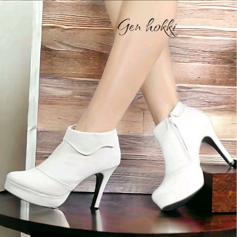 Berkualitas Boots Heels Wanita 10 Cm Model Krah Sexy Girl/Hsbr02