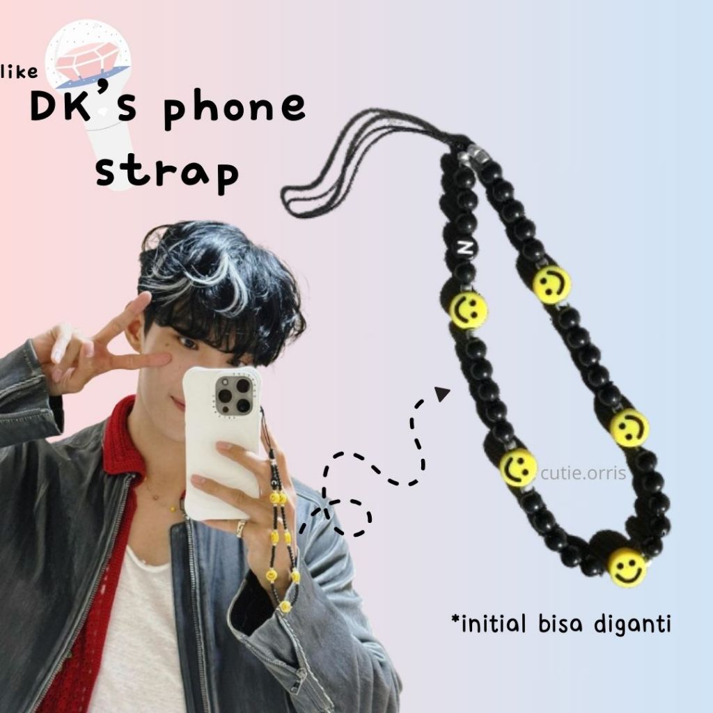 phone strap DK / DK's phone strap / phone charm / gantungan hp / gantungan hp lucu / smile phone str