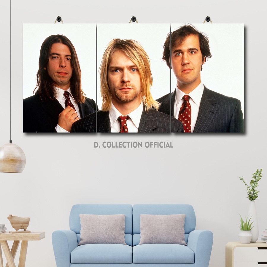 Hiasan Kamar Jumbo Logo Band Nirvana 60X30 Multi Panel / D. Collection Official/ Dekorasi Kamar Cowo