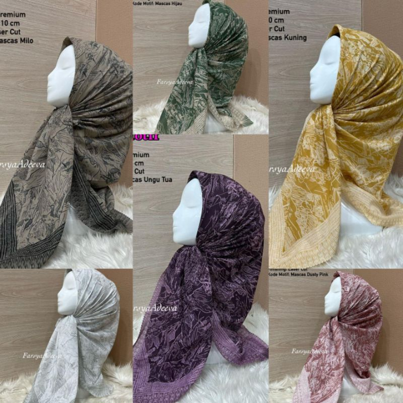 Segi Empat Hijab Voal Denay Motif Ori Mascas KD005