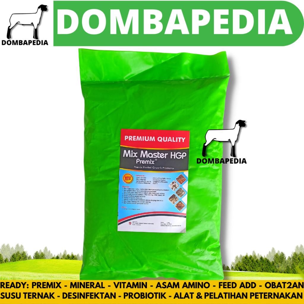 MIX MASTER HGP 1KG - HERBAL GROW PROMOTOR - Premix HGP Pemacu pertumbuhan ternak ayam bebek puyuh