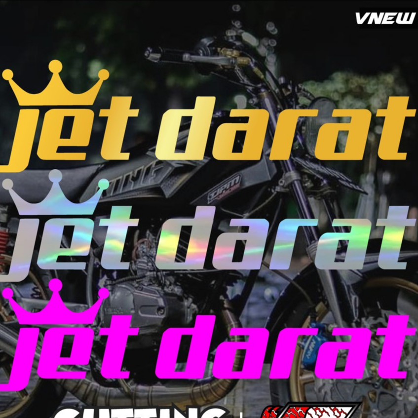 Stiker Jet Darat Cutting Sticker Motor Tulisan Keren RX King Aksesoris Variasi Motor TERMURAH