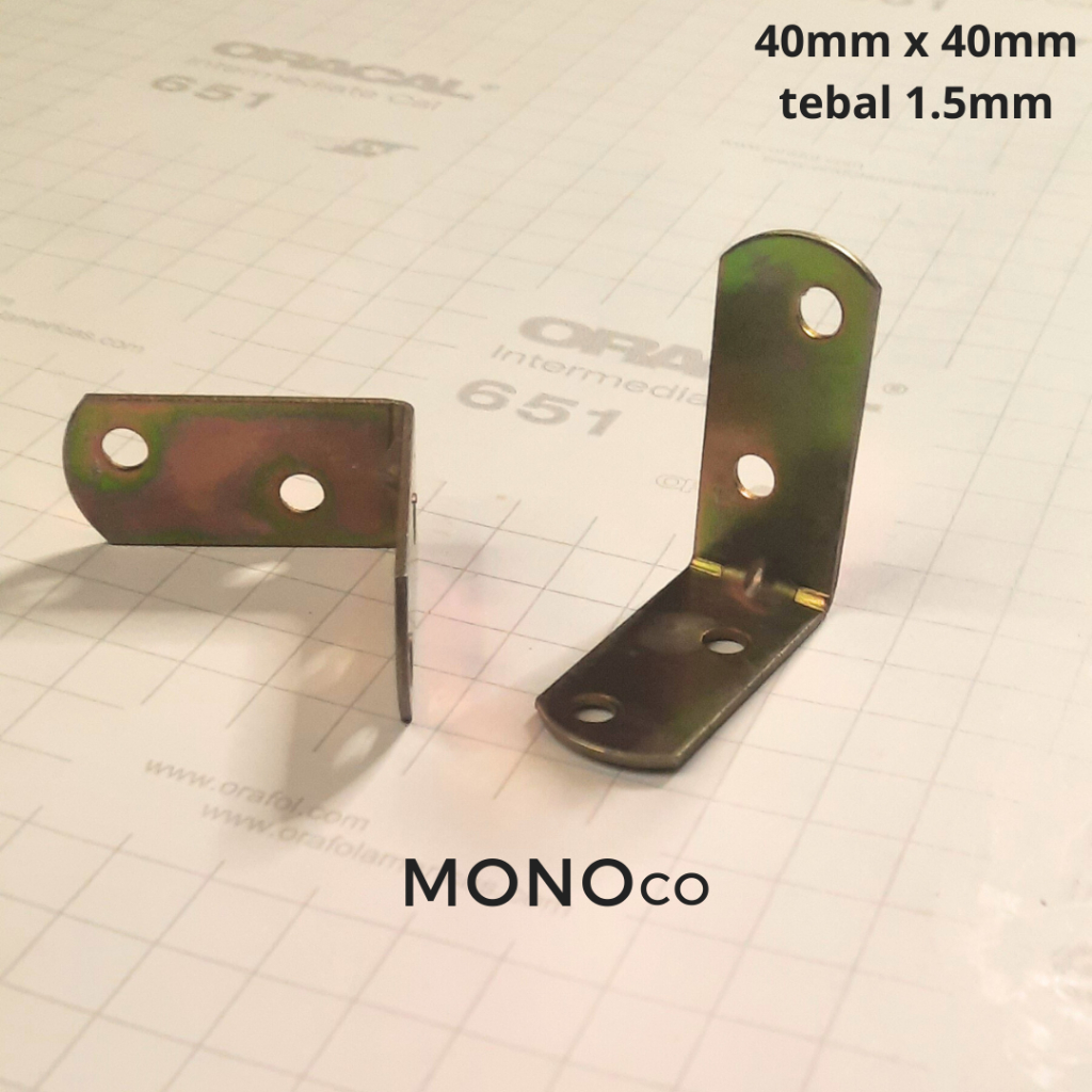 Siku Rak Verseng / Plat Siku L Besi 4x4 cm Siku L Rak Verseng besi 40x40x1,5mm Penahan Ambalan Rak