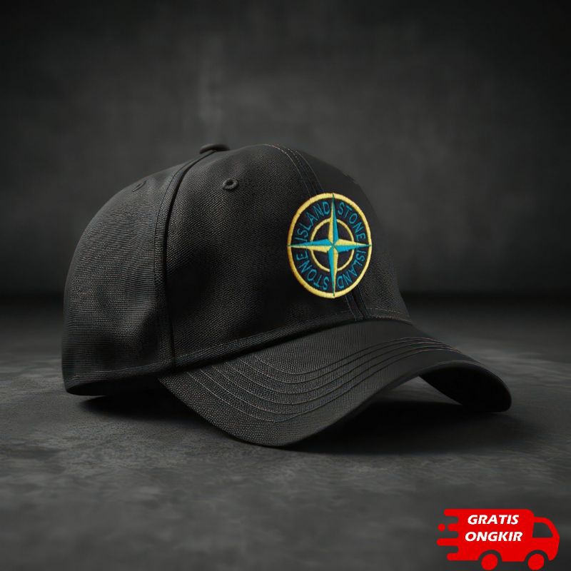 Topi pria PREMUIM distro hitam baseball Stun Islen SI