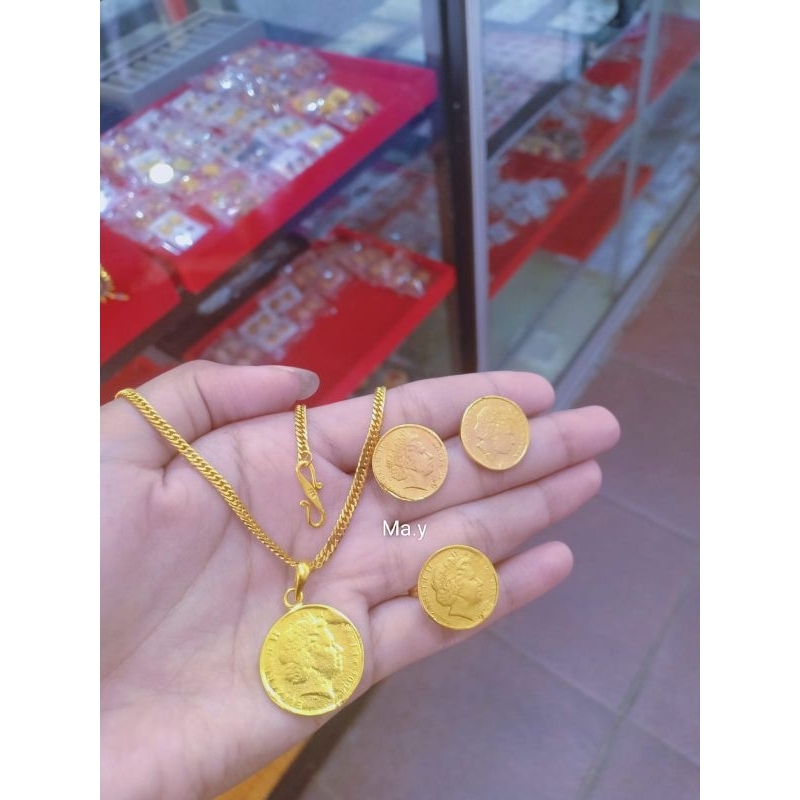 set perhiasan koin jenar Rantai titanium