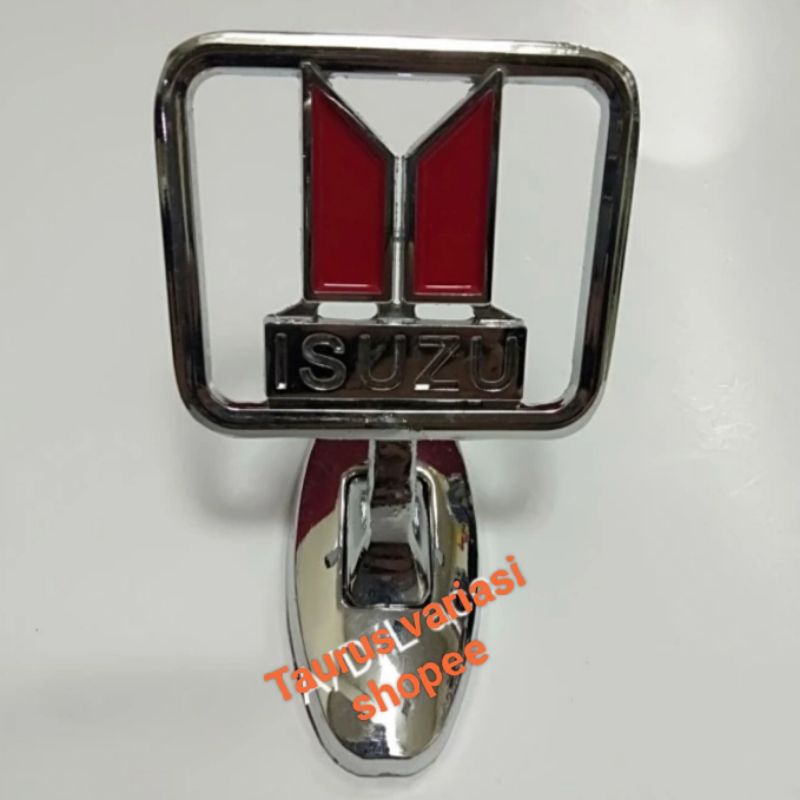Logo emblem lambang Kap Mesin Berdiri Mobil Isuzu Chrome Besi Tempel
