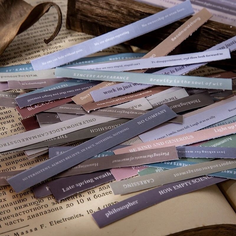 

5 Sheets Vintage Famous English Novels Words Tag Decorative Stickers
