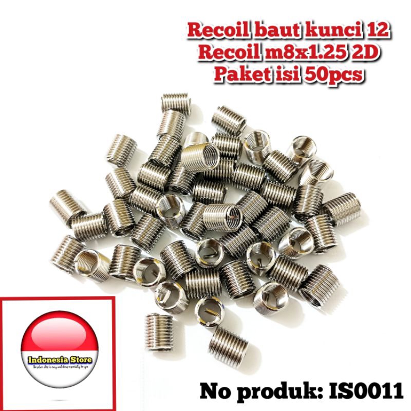 TYR paket 50pcs recoil m8x1.25 2D recoil baut kunci 12 bukan recoil m6x1.0