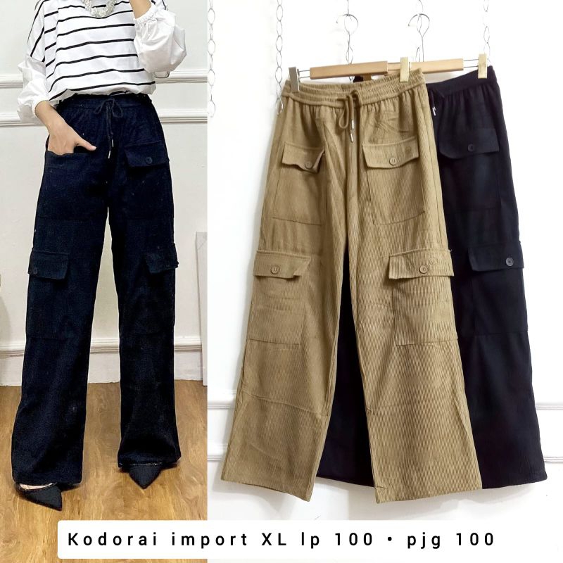 Celana Panjang wanita || Cargo new kulot kodorai pants