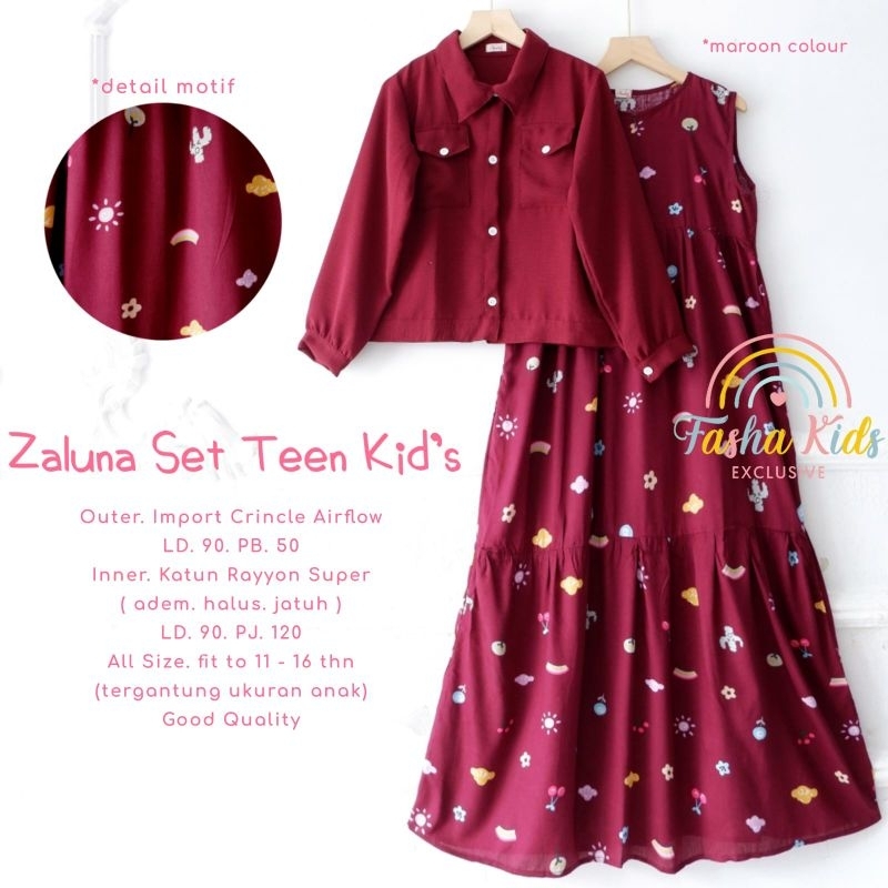 ZALUNA SET TEEN KIDS BY FASHA