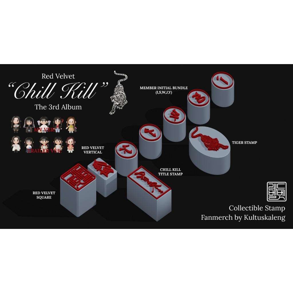 

Red Velvet Chill Kill Fanmade 3D Printed Stamp Collection by KultusKaleng