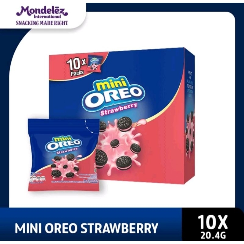 

Mini Oreo Biskuit Strawberry pcs 20 ,4g Untuk Traveling X 10