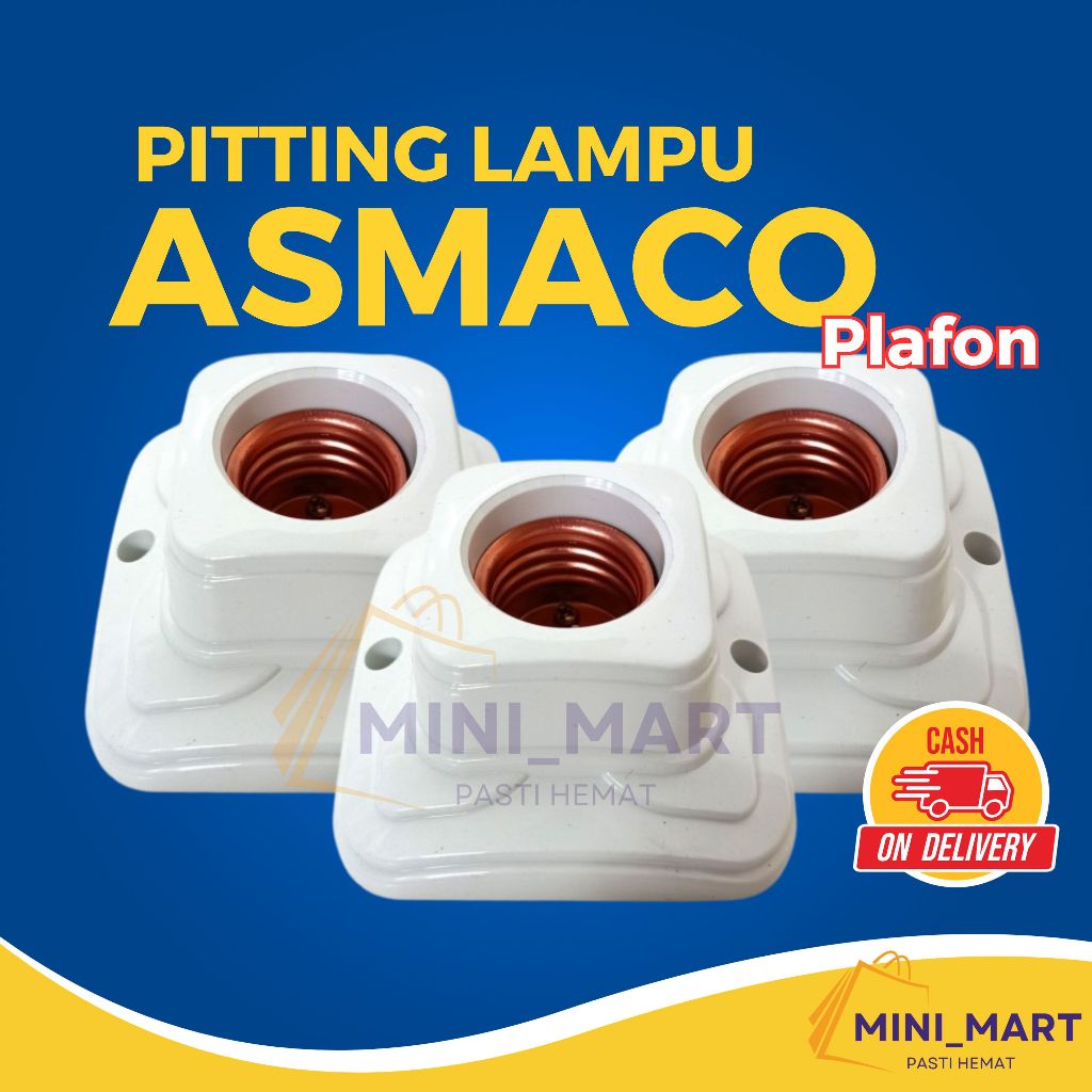 Murah Pitting Lampu/ Pitting Plafon SegiEmpat Amasco Putih