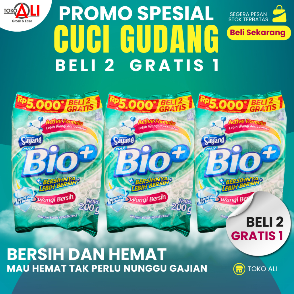 DETERJEN Bio + plus Boom Cinta Detergent Pembersih Pakaian Berwarna Noda Membandel