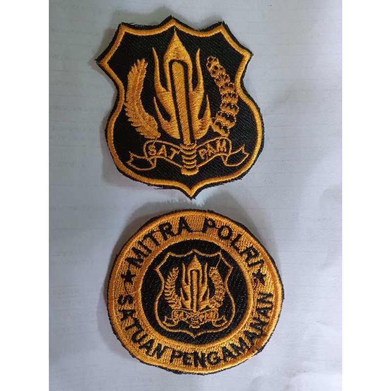 Bordir Kewenangan satpam hitam kuning, mitra polri