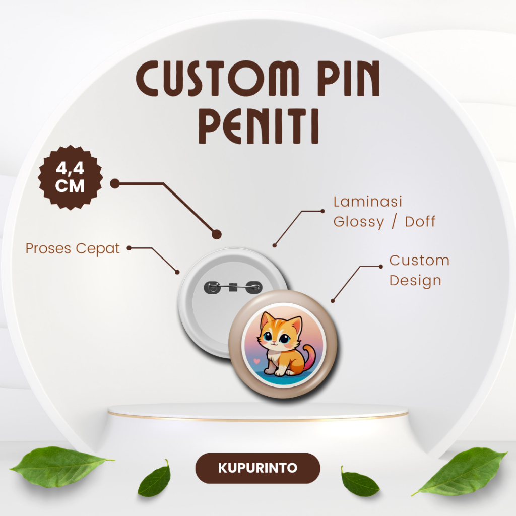 CUSTOM GAMBAR PIN BROS BROSS BROCH  PENITI SOUVENIR SATUAN GROSIR 44MM GLOSSY DOFF