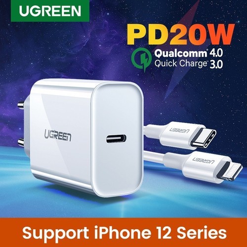 UGREEN Adapter Kepala Charger 20W MFI USB C iPhone 11 12 13 Pro Max